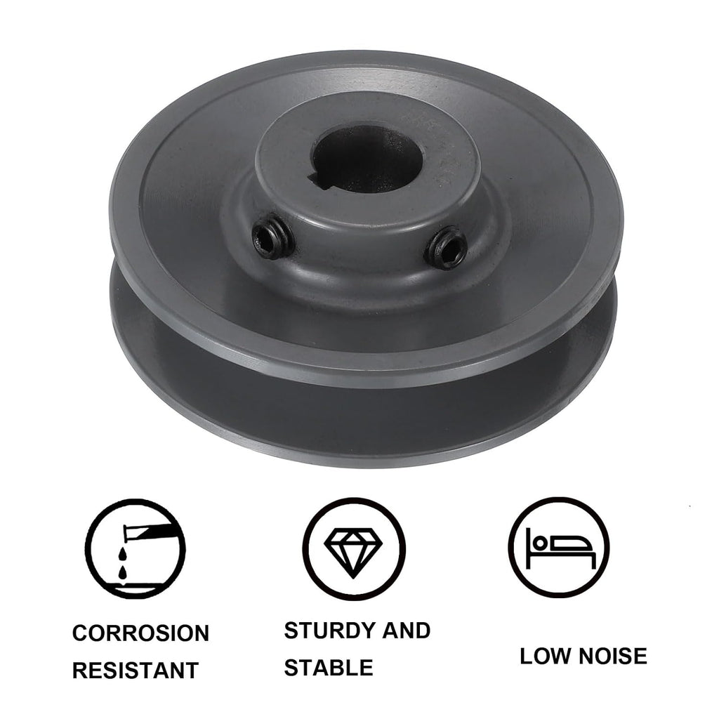 uxcell BK34-3/4 V-Belt Sheave 3/4" Bore, 3.55" OD, Single Groove Web Sheave