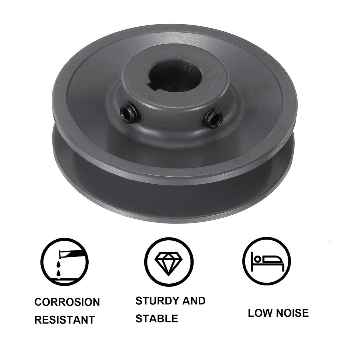 uxcell BK34-3/4 V-Belt Sheave 3/4" Bore, 3.55" OD, Single Groove Web Sheave
