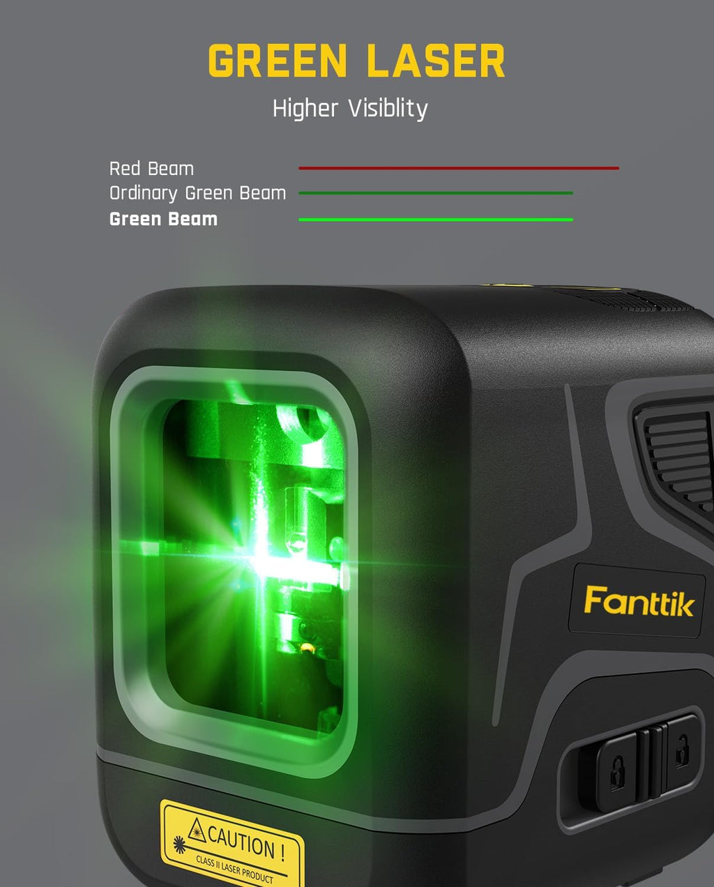 D2 Pocket Green Laser Level, 100 ft Self-Leveling Cross Line Laser, Type-C Rechargeable, Rotatable 360 Degree, Pulse