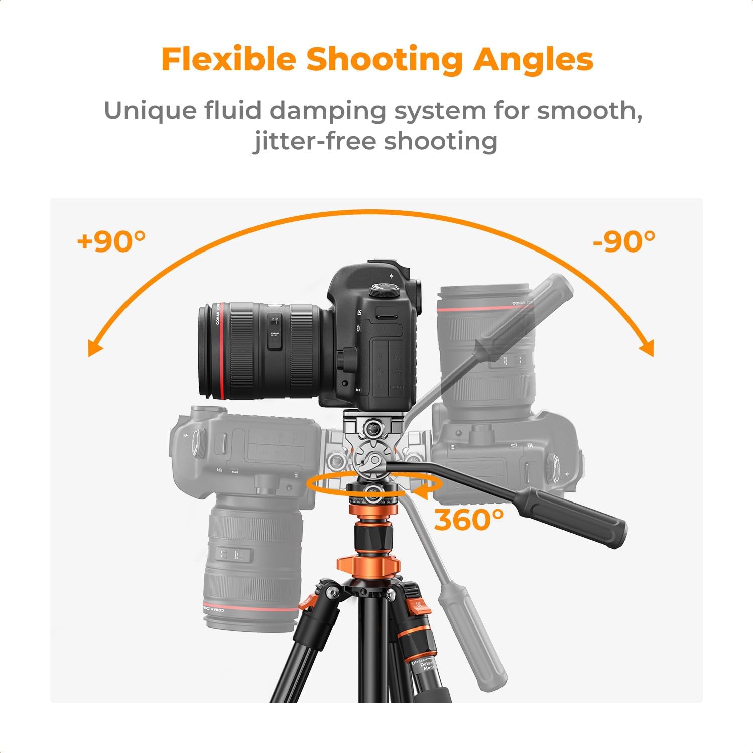 83" Camera Video Tripod for DSLR | Compact Aluminum, 360° Panorama Fluid Head, Travel, Video, Live Streaming