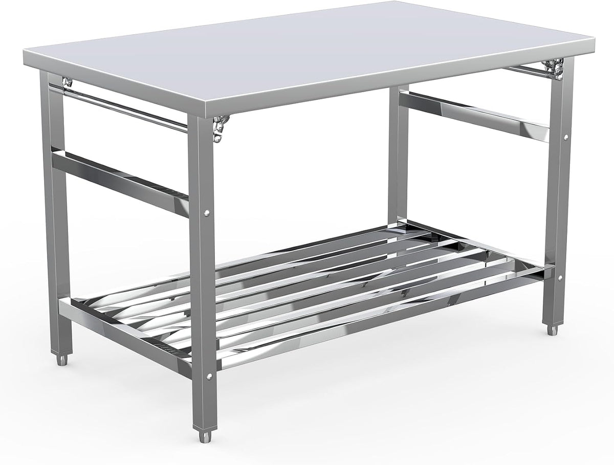 48x30 NSF Stainless Steel Folding Table, Heavy Duty 500lbs