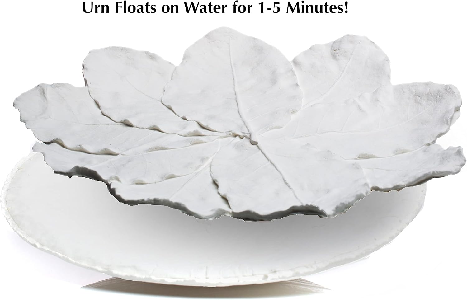 Biodegradable Urn for Human Ashes (The Lily at Peace) Burial Urn, Floats in Water, for Cremation, Ocean Scattering