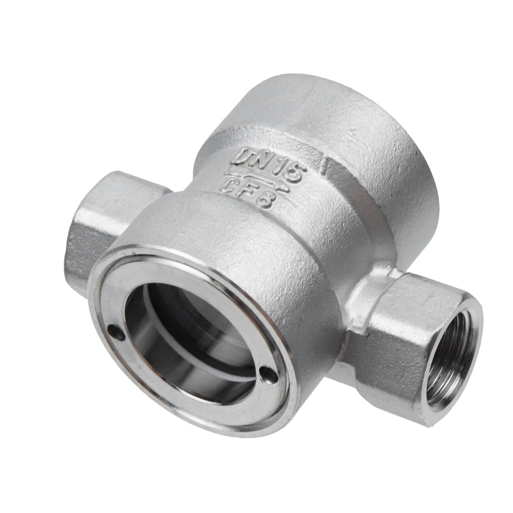 Antrader 1/2"NPT Female 304 Stainless Window Sight Glass Flow Indicator