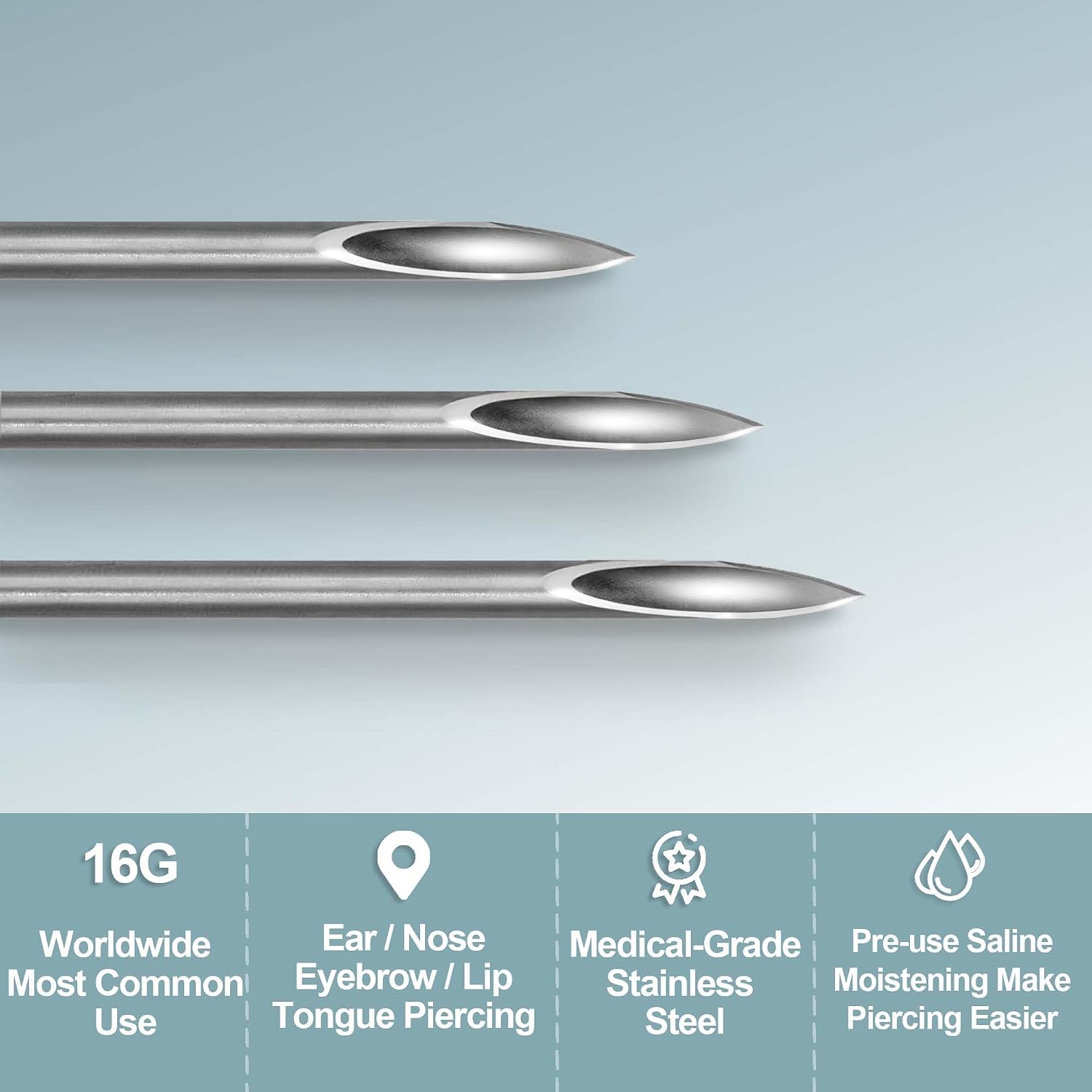 Professional Sterile Body Piercing Kit - Disposable Sterilized Piercing Set for Ear, Nose, Navel Piercing