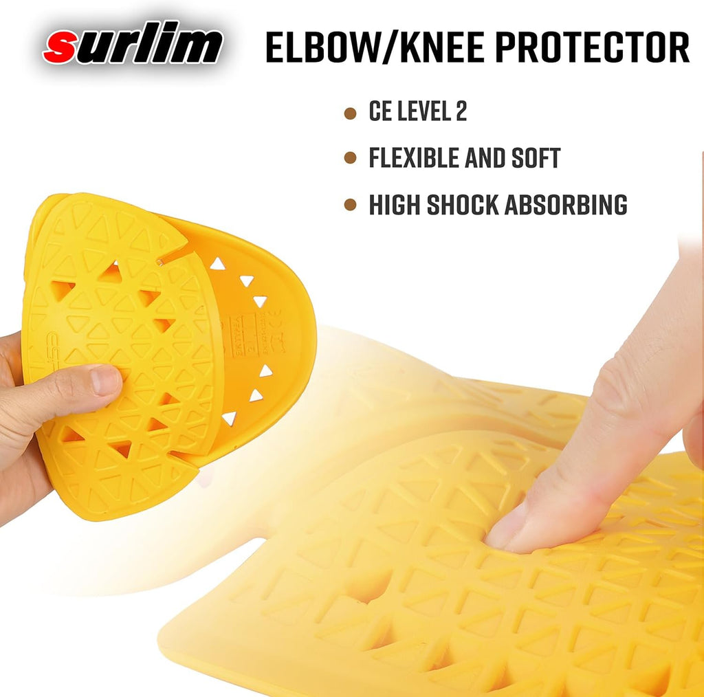 Motorcycle Armor Insert Pads CE Level 2 Motorcycle Protector CE Armor for Motorcycle Jackets Pants (LAS-Elbow/Knee[CE