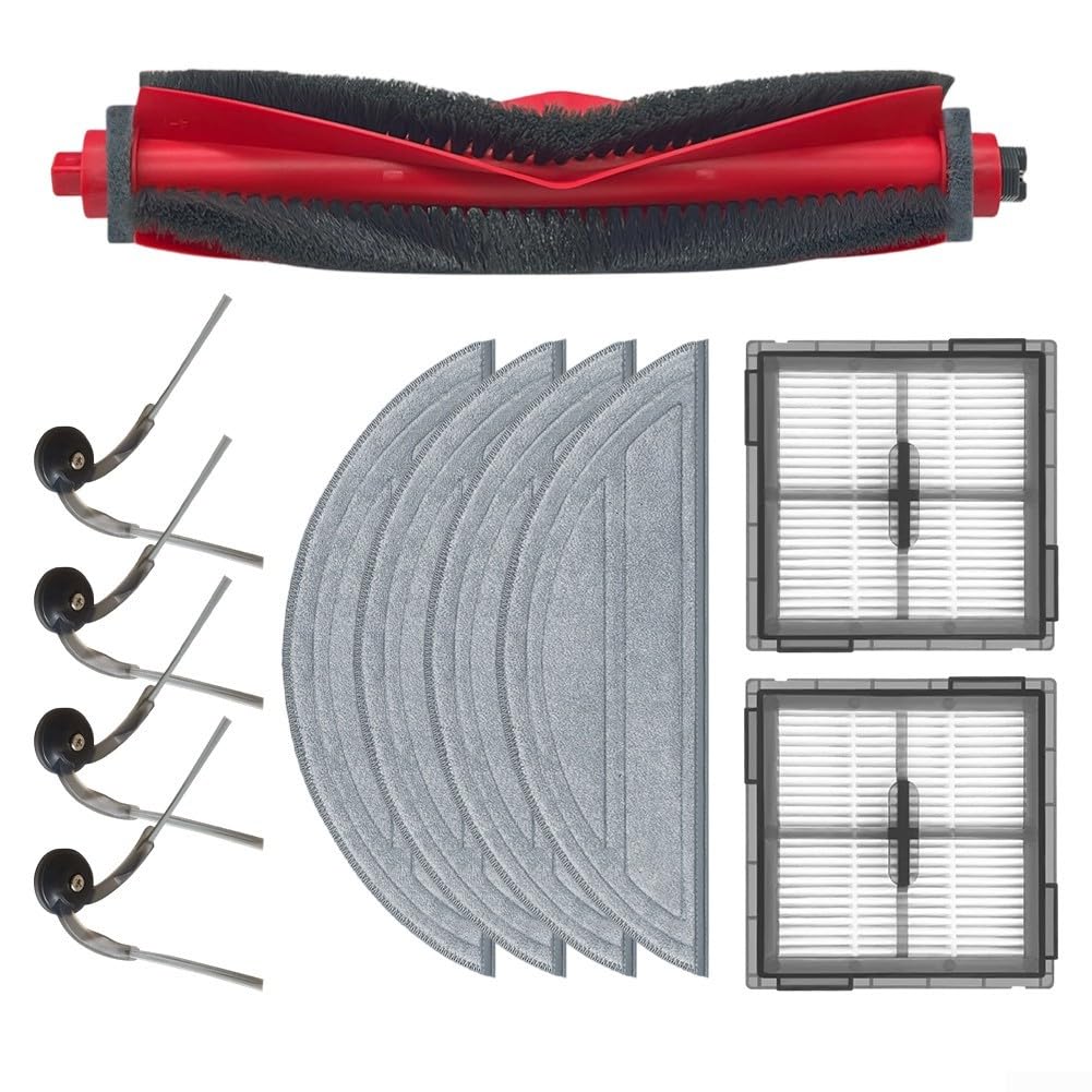 Vacuum Cleaner Replacement Kit for Roborock Q10 S5+ Q10 VF Q10V+ Main Brush Filter Side Brushes Mop Cloth Set(A)