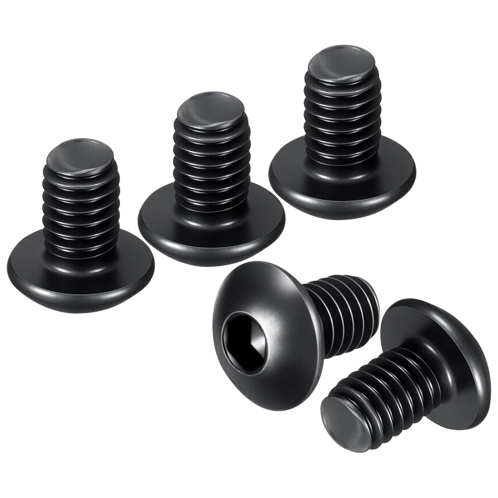 DTGN 100Pcs M4-0.7x6 Button Head Socket Cap Screw Carbon Steel Black Oxide