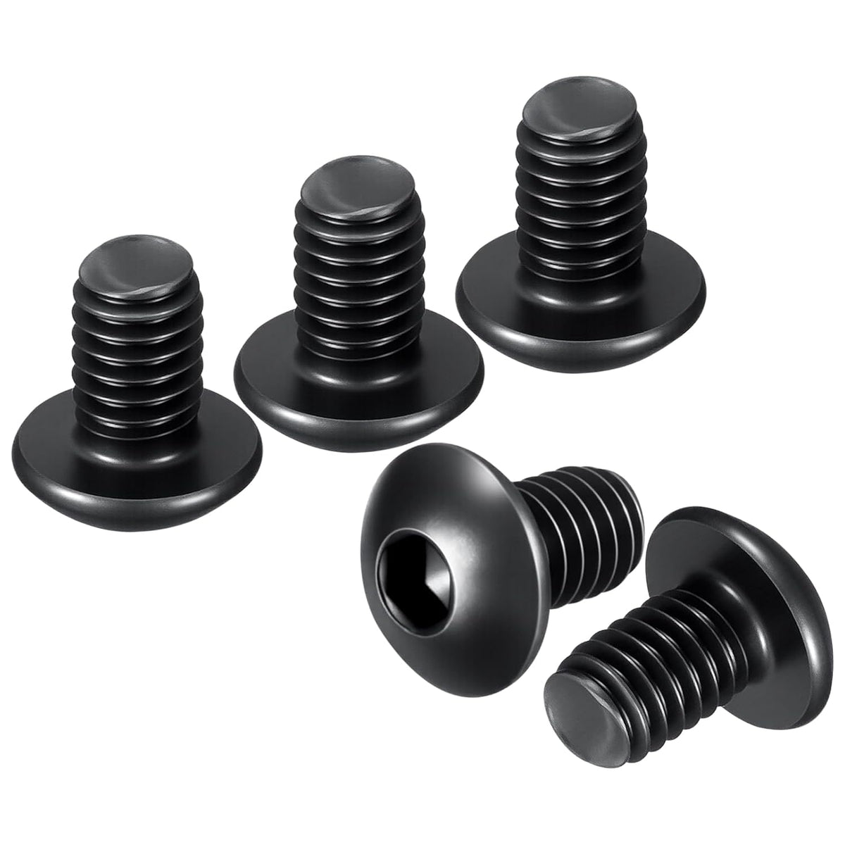 DTGN 100Pcs M4-0.7x6 Button Head Socket Cap Screw Carbon Steel Black Oxide