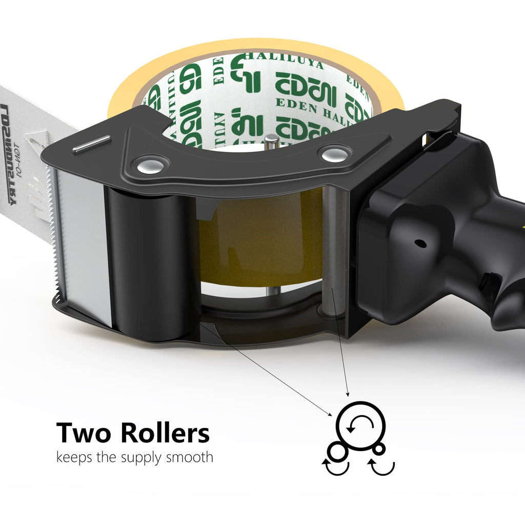 2 Pcs Rapid-Replace Packing Tape Dispenser Guns with Extra Blade, 2IN(50mm) Lightweight Ergonomic Industrial Handheld