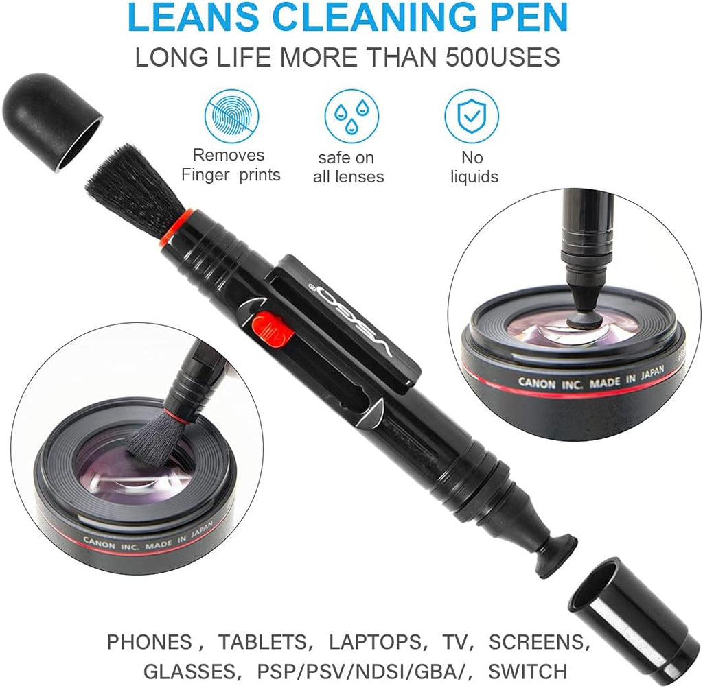 Optical Camera Lens Cleaning Kit Travel Edition | Lens Pen, Air Blower, Lens Cleaner, Screen Cleaning Cloth and Wet