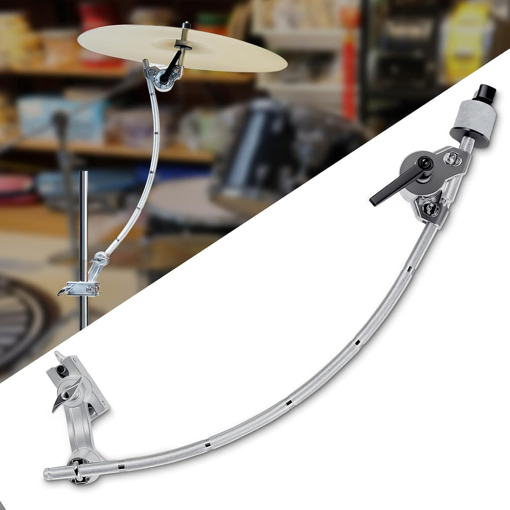 Snare Drum Cymbal Clamp，Cymbal Expansion Clip,Silver | Cymbal Extension Mount Clamp for Splash, Crash and Effects