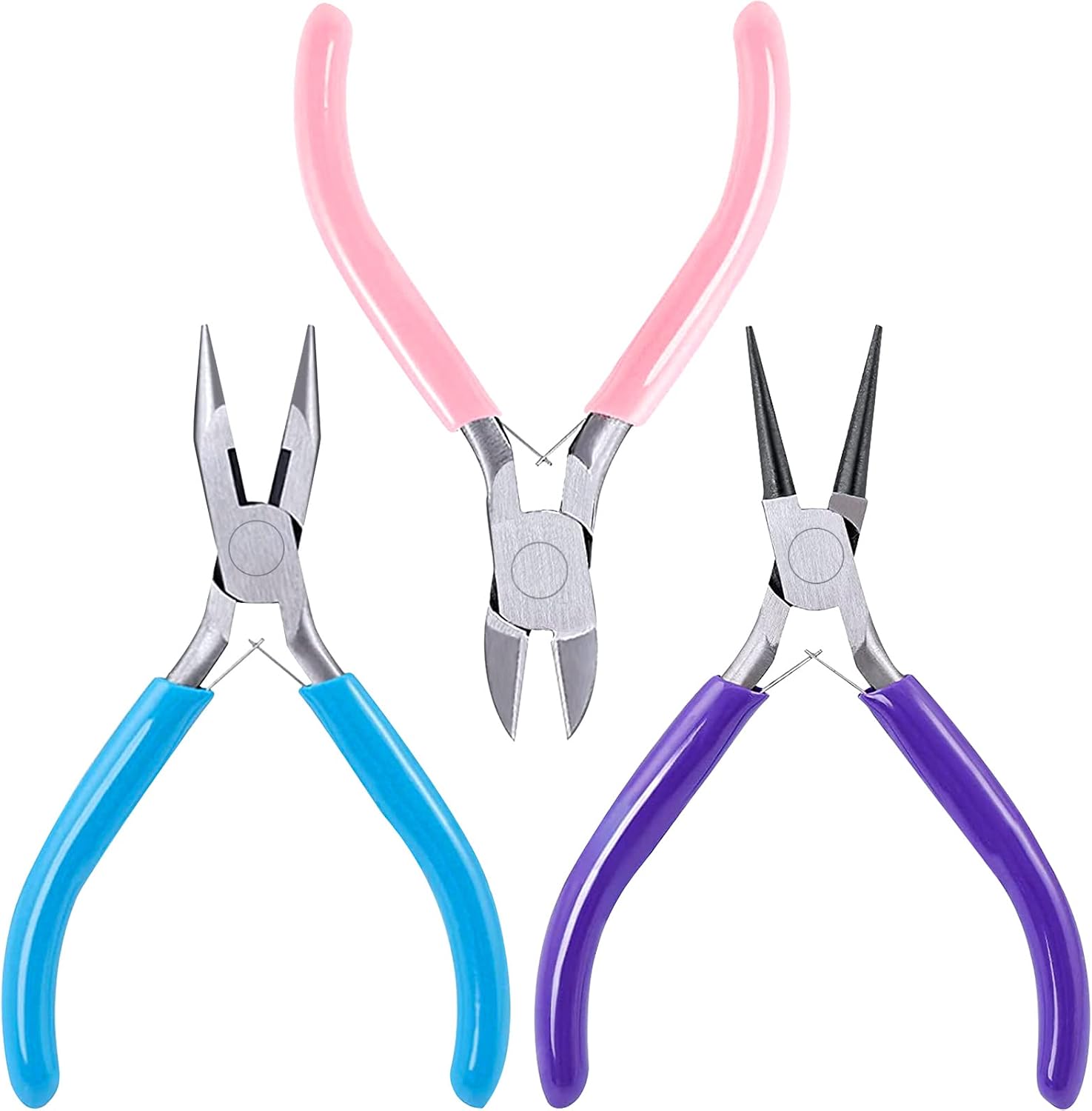 3 Pack Jewelry Pliers Set Tools for Jewelry Making and Repair | Needle Nose; Round Nose; Wire Cutters Chain Nose