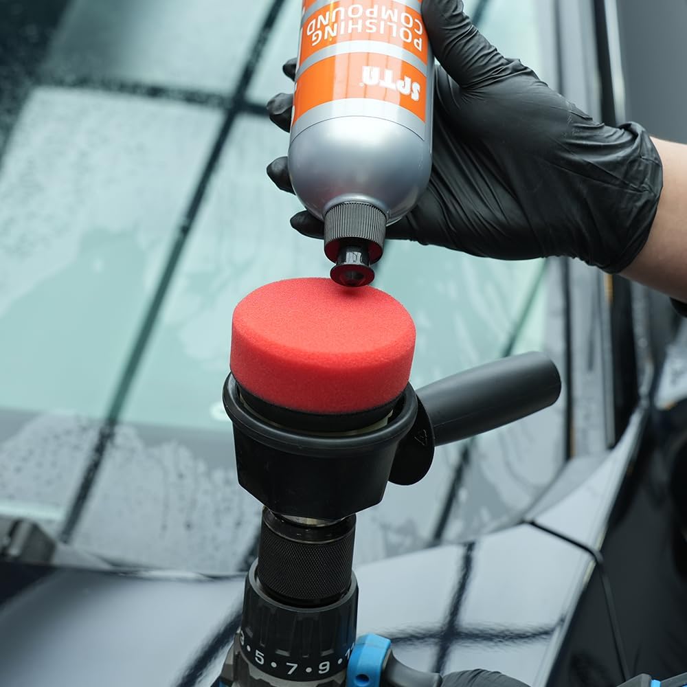Dual Action Power System Tool, Forced Dual Action Polisher Adapter Detailing Tool with 3Pcs Polishing Pads For