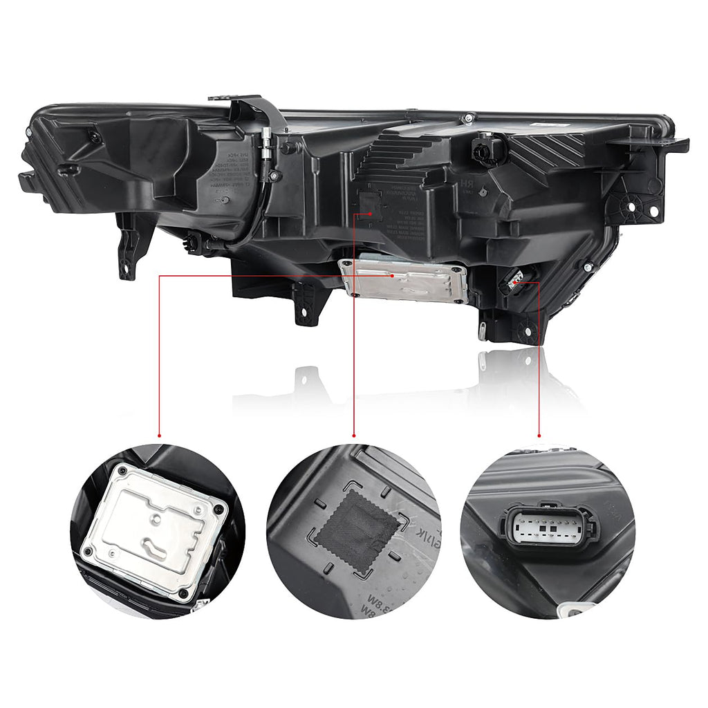 Black LED Headlights LH Compatible with 2020-2024 Ford Explorer