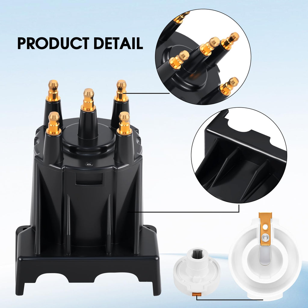 Distributor Cap and Ignition Rotor Kit Replacement for 3.0L 4cyl MerCruiser Engines Made by General Motors with Delco EST Ignition Systems - Replace 811635Q2, 18-5280 - Delco 4 Cylinder Tune Up Kit