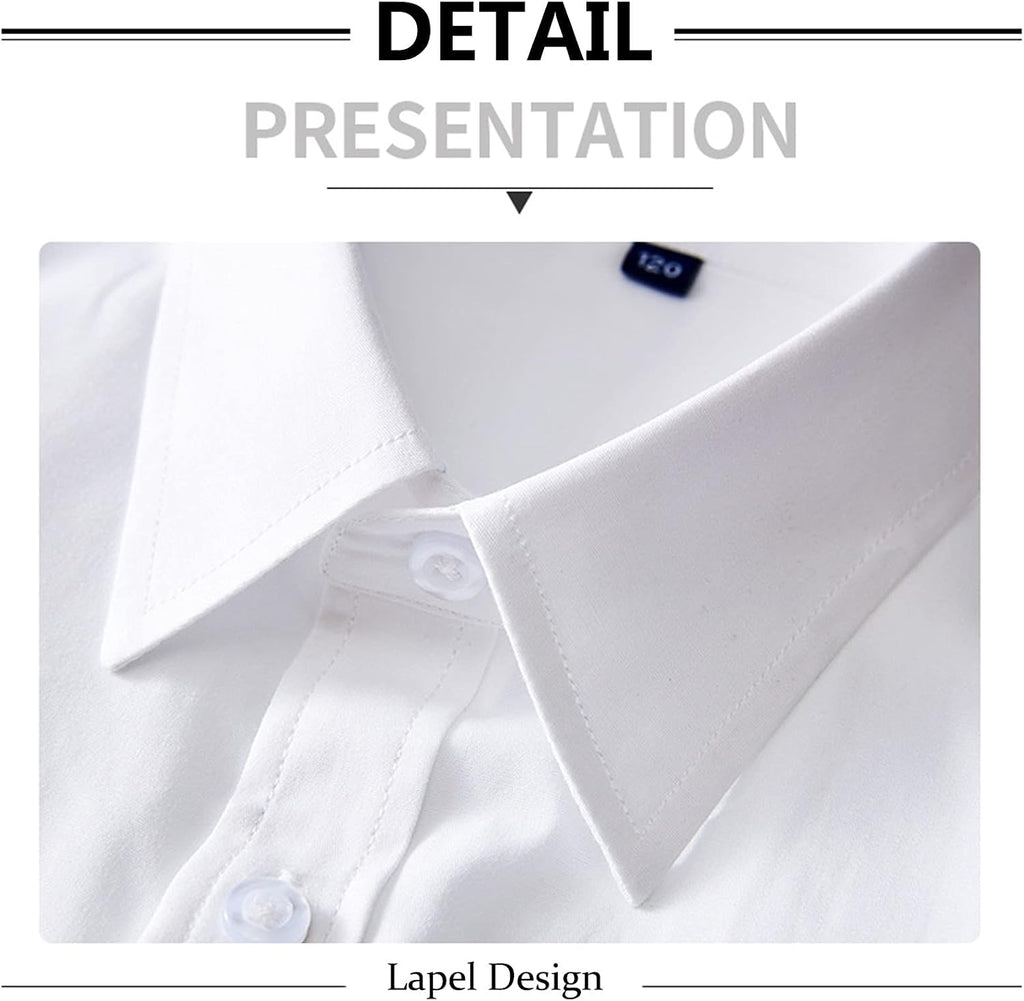 Boys Oxford Shirt Long Sleeve Dress Shirts Kids Classic Collared Button Down Shirt School Uniform Shirts Solid Formal