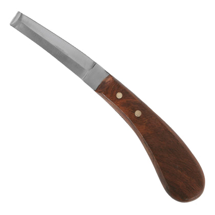 Hoof Knife Double Edged Curved Blade – Stainless Steel Curved Blade Farrier Tool with Wooden Handle, Multipurpose