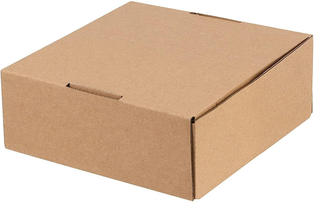 100 Pack 4 x 4 x 2 Inch Brown Shipping Boxes, Corrugated Box Mailers, Small Cardboard Gift Boxes Bulk, Tab Lock Tuck