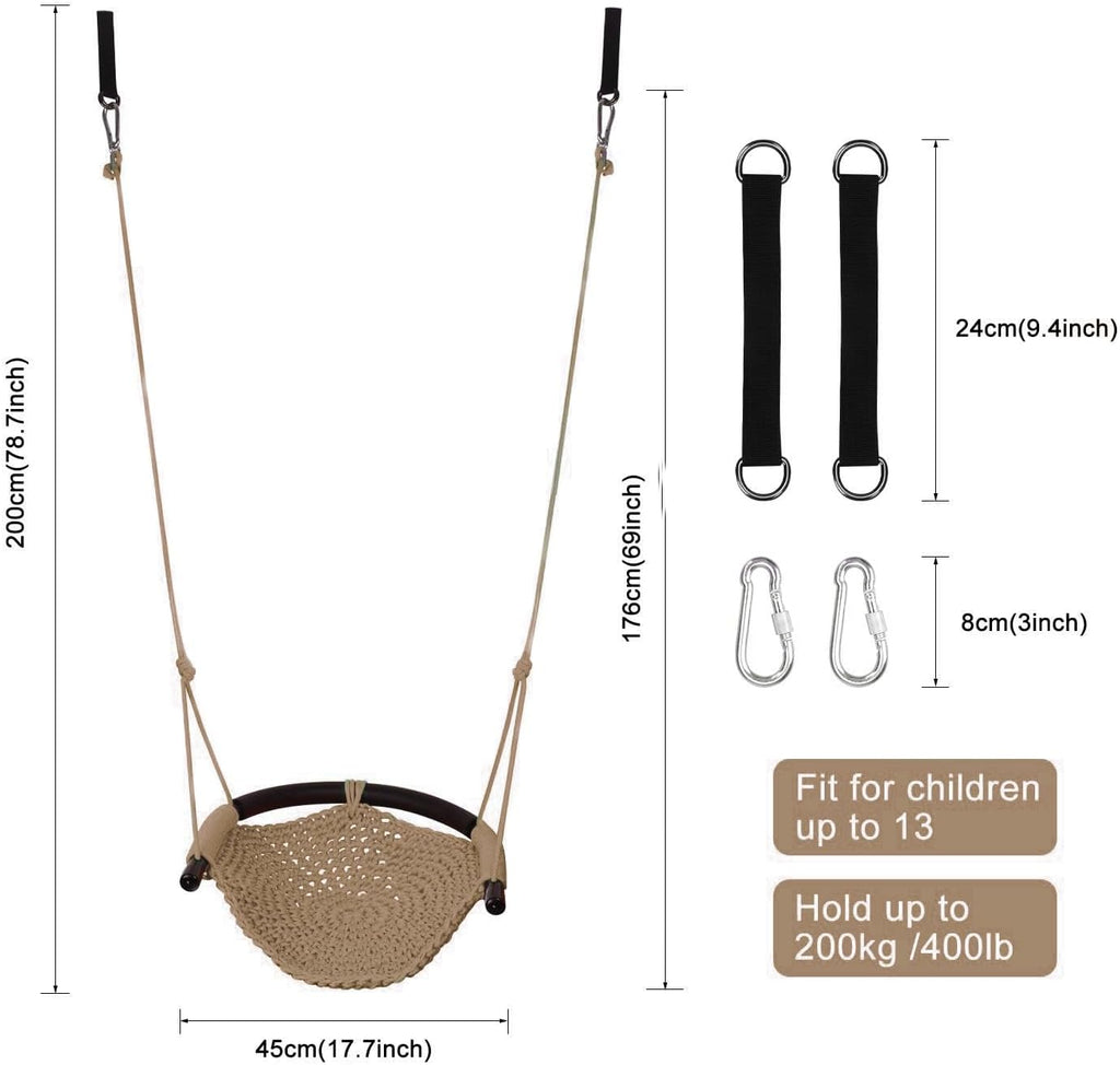 Toddler Swing, Swing Seat for Kids Heavy Duty Rope Play Secure Children Swings Set, Perfect for