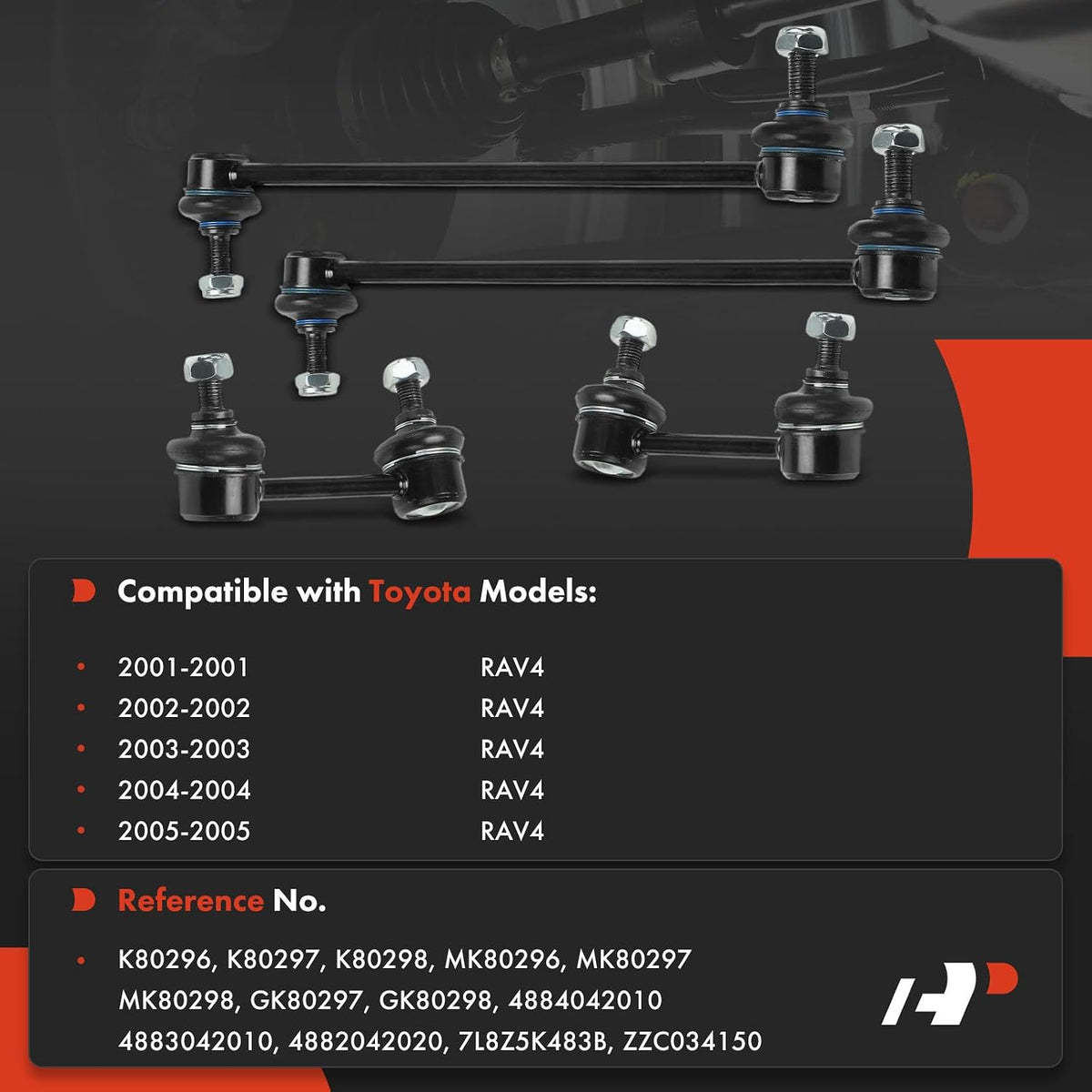 A-Premium Front & Rear Sway Bar Link Stabilizer Bar End Link Kit