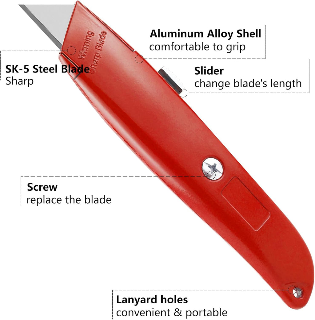2 Pack Utility Knife Box Cutter Retractable PVC Pipe Cutter