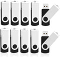 10 Pack 4GB Flash Drive 4gb USB 2.0 Flash Drives USB Drive Jump Drive Bulk Thumb Drive Swivel Memory Stick Black
