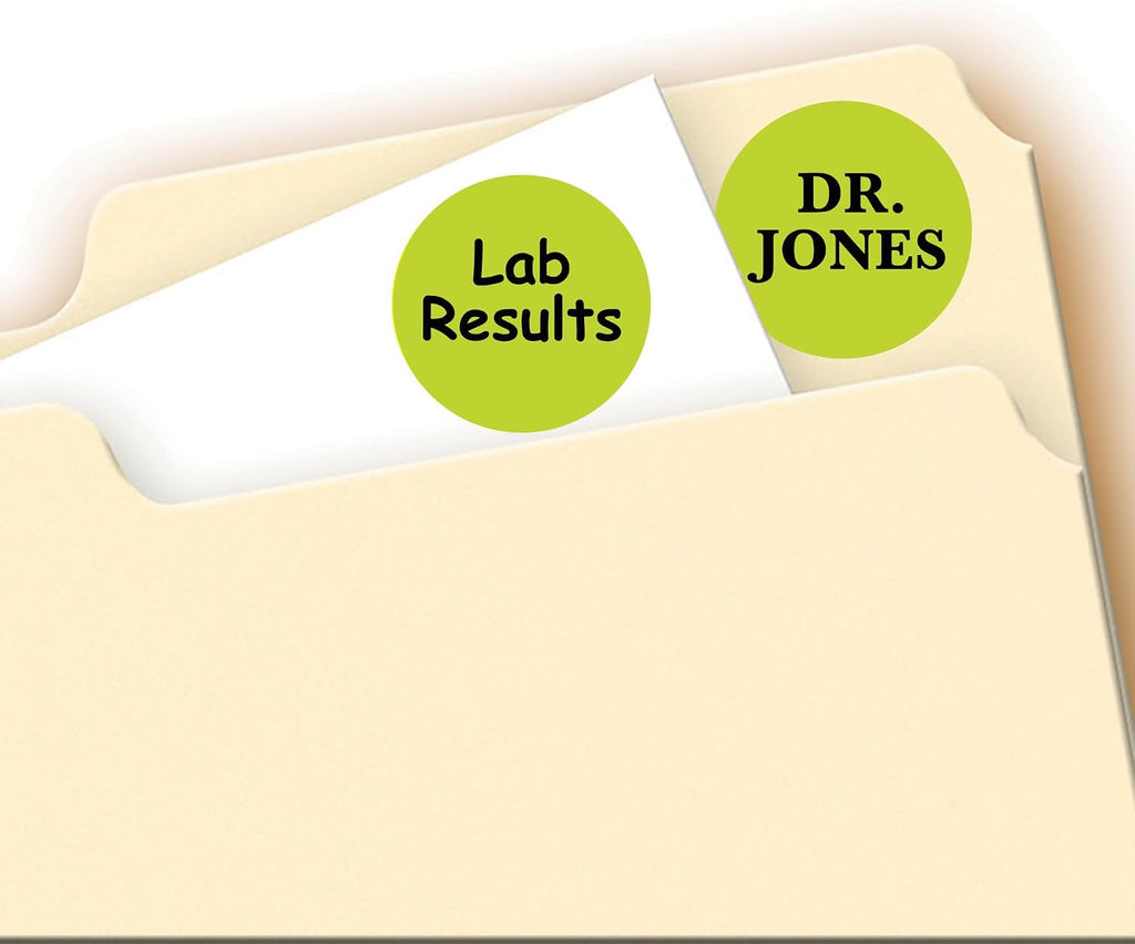 Removable Color-Coding Labels, 3/4" Diameter, Neon Yellow, Laser, 1,008 Total (5470)