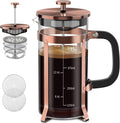 French Press Coffee Maker 21oz,Borosilicate Glass Coffee Press | Thickened Glass Stainless Steel Coffee French