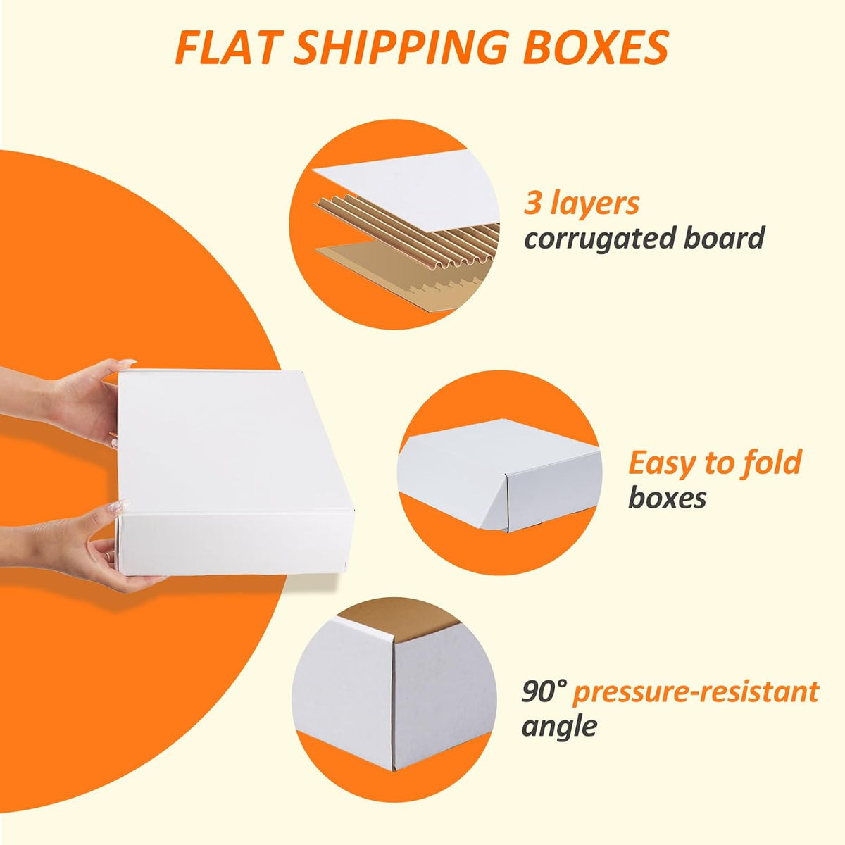 12x9x3 inches Shipping Boxes Set of 6, White Corrugated Cardboard Mailer Box for Packing, Mailing, Small Business