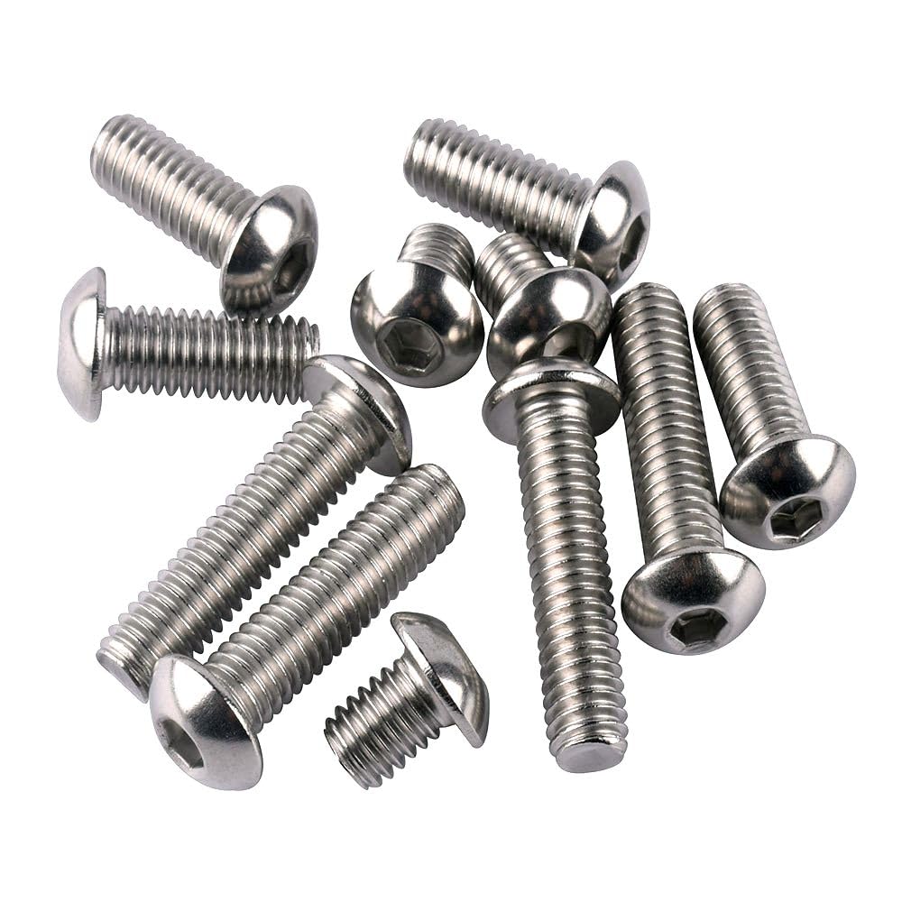 50Pcs #10-24 x 1 Button Head Socket Cap Screws Allen Hex Bolts, 304 Stainless Steel 18-8, Coarse Thread UNC Full Thread