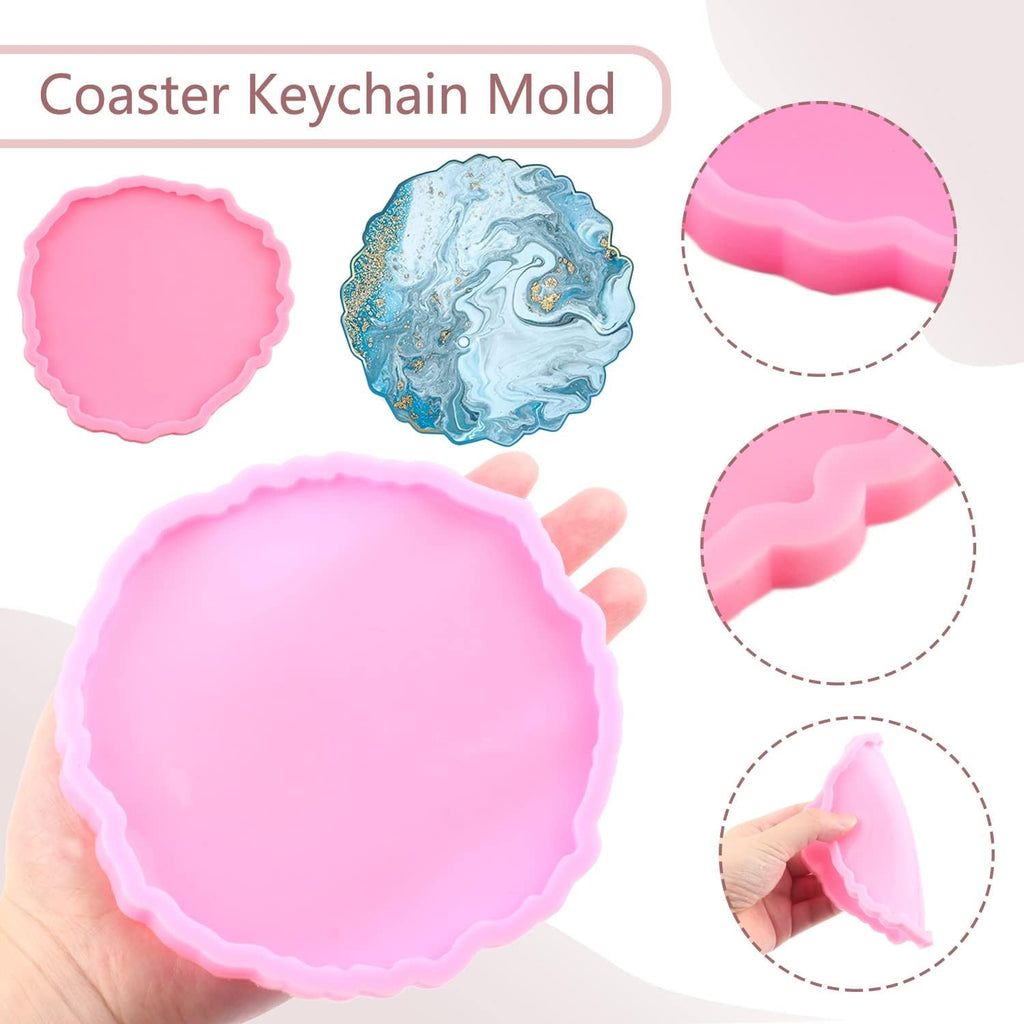Silicone Coaster Mold Resin Coaster Molds Coaster Molds Set of 4 | Resin Casting Irregular Wave Shape Silicone Mold