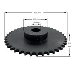#50 Roller Chain Sprocket Type B 1 1/4 inch Bore 40 Tooth, Hardened Antirust 1045 Steel Drive Sprockets 50B40-1 1/4