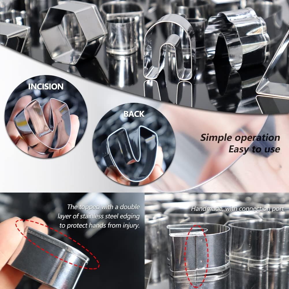 Polymer Clay Cutters for Earring Making 76pcs Clay Tools Set 67 Shapes Stainless Steel Clay Cutters with 8 Circle
