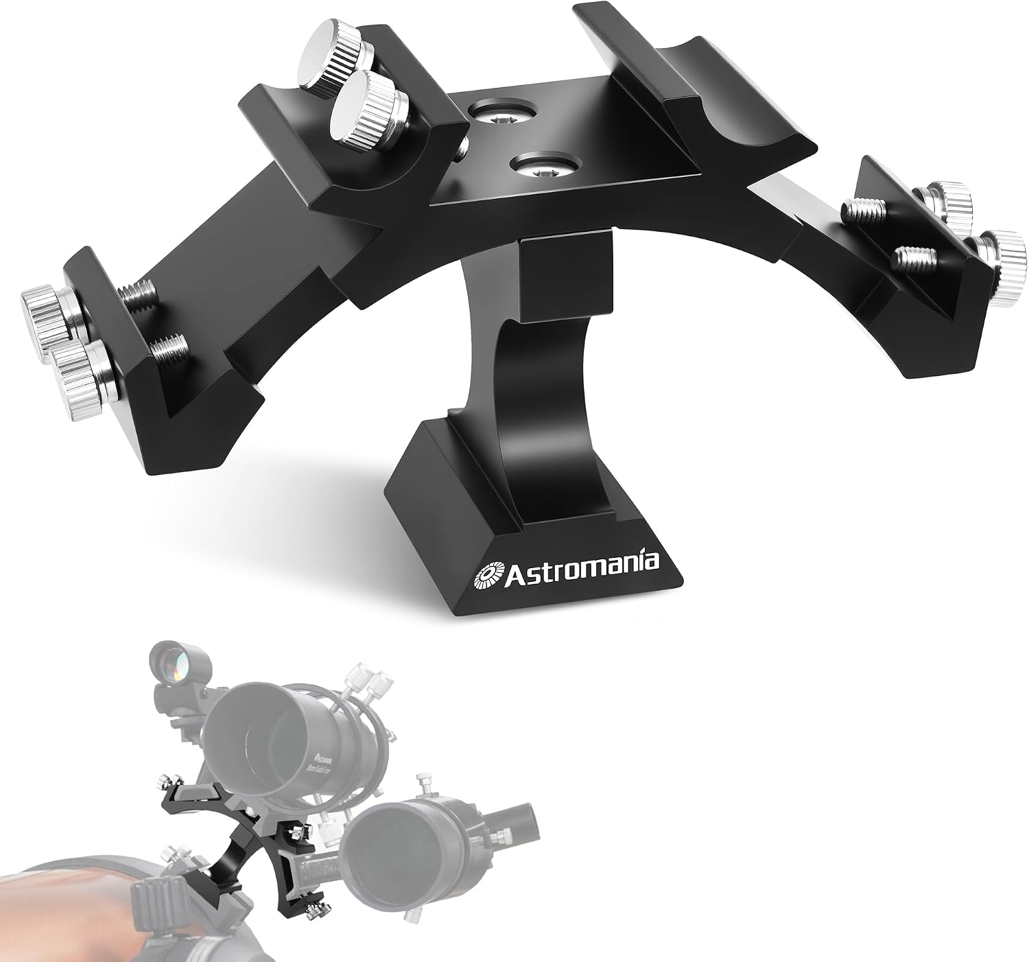 Finder Scope Mount, Finderscope Mount Bracket for Triple Finders | Adjustable Metal Aluminum Telescope Accessory