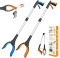32" Grabber Reacher Tool, 2-Pack Foldable Reacher Grabber Pickup Tool with 360° Rotating Jaw & Magnet, Trash Picker