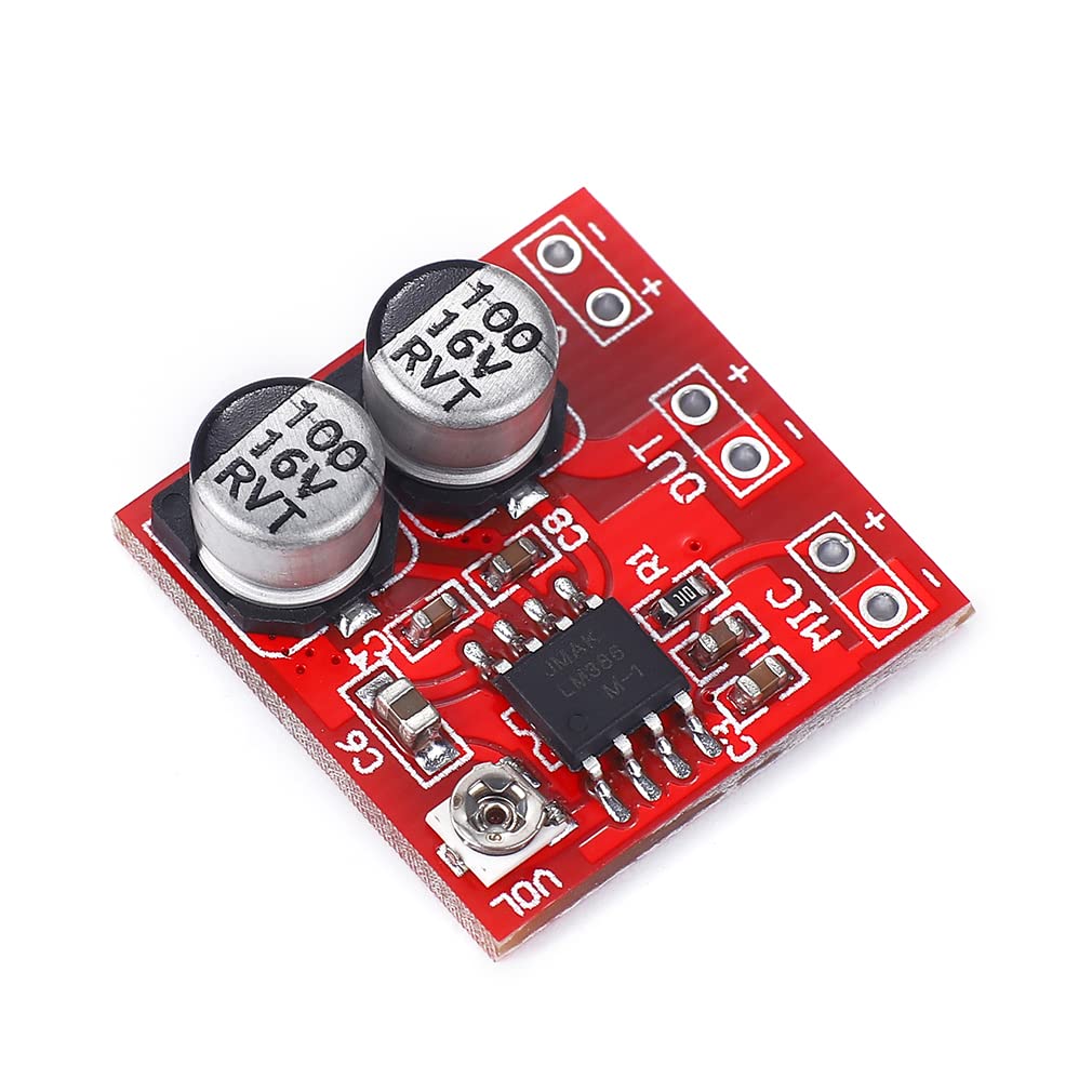 HiLetgo 5pcs LM386 Mini Electret Microphone Amplifier Board Microphone AMP Amplifier DC 4V-12V