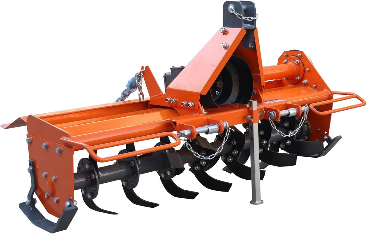 Chery Industrial 3 Point Rotary Tiller Attachment Fits Cat 1 Tractors Single Speed PTO Driven Cultivator 540 RPM