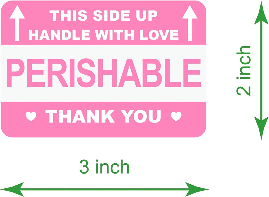 2"x3" 200 PCS Perishable This Side Up Handle with Love Labels Stickers Shipping Mailing Cartons Envelops Adhesive Labels
