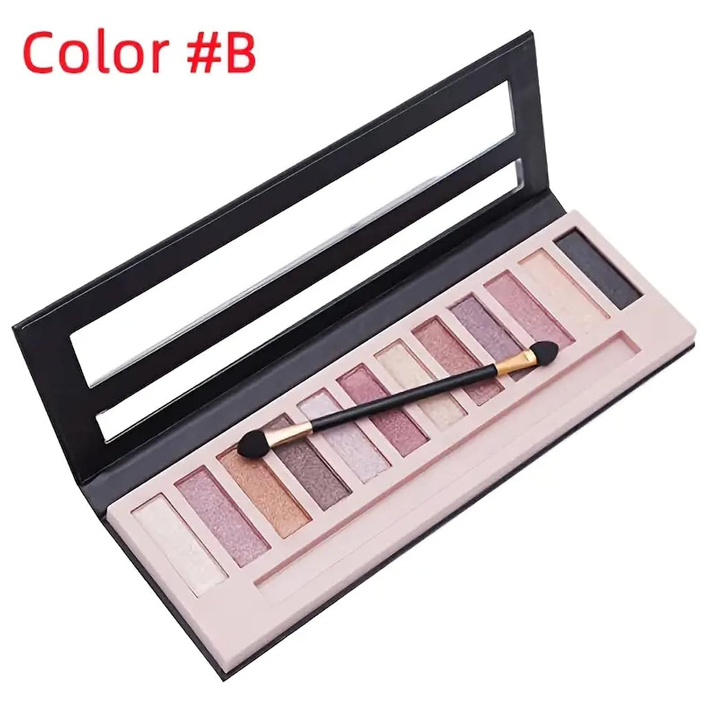 12 Colors Makeup Smoky Eyeshadow Palette Natural Nude Matte Shimmer Glitter Pigment Eye Shadow Pallete Set Black Eye
