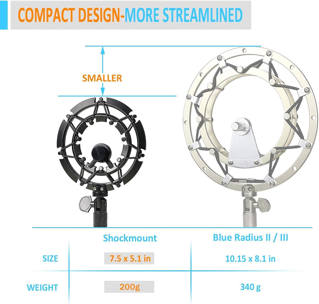 MV7 Shock Mount with Pop Filter, Alloy Shockmount with Foam Windscreen Matching Mic Boom Arm Stand Compatible with