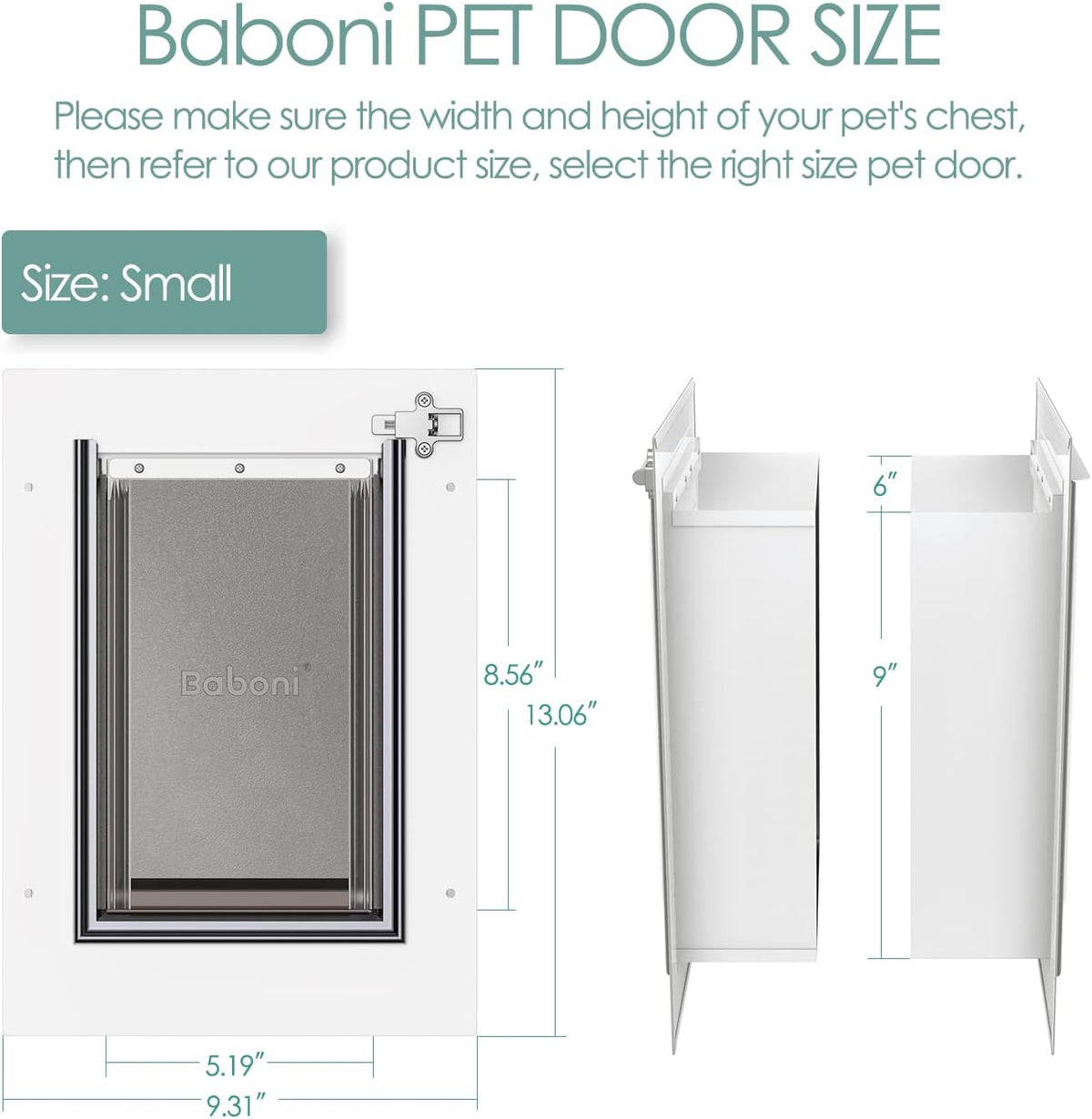 Pet Door for Wall, Steel Frame and Telescoping Tunnel, Aluminum Lock, Double Flap Dog Door and Cat Door, Strong and