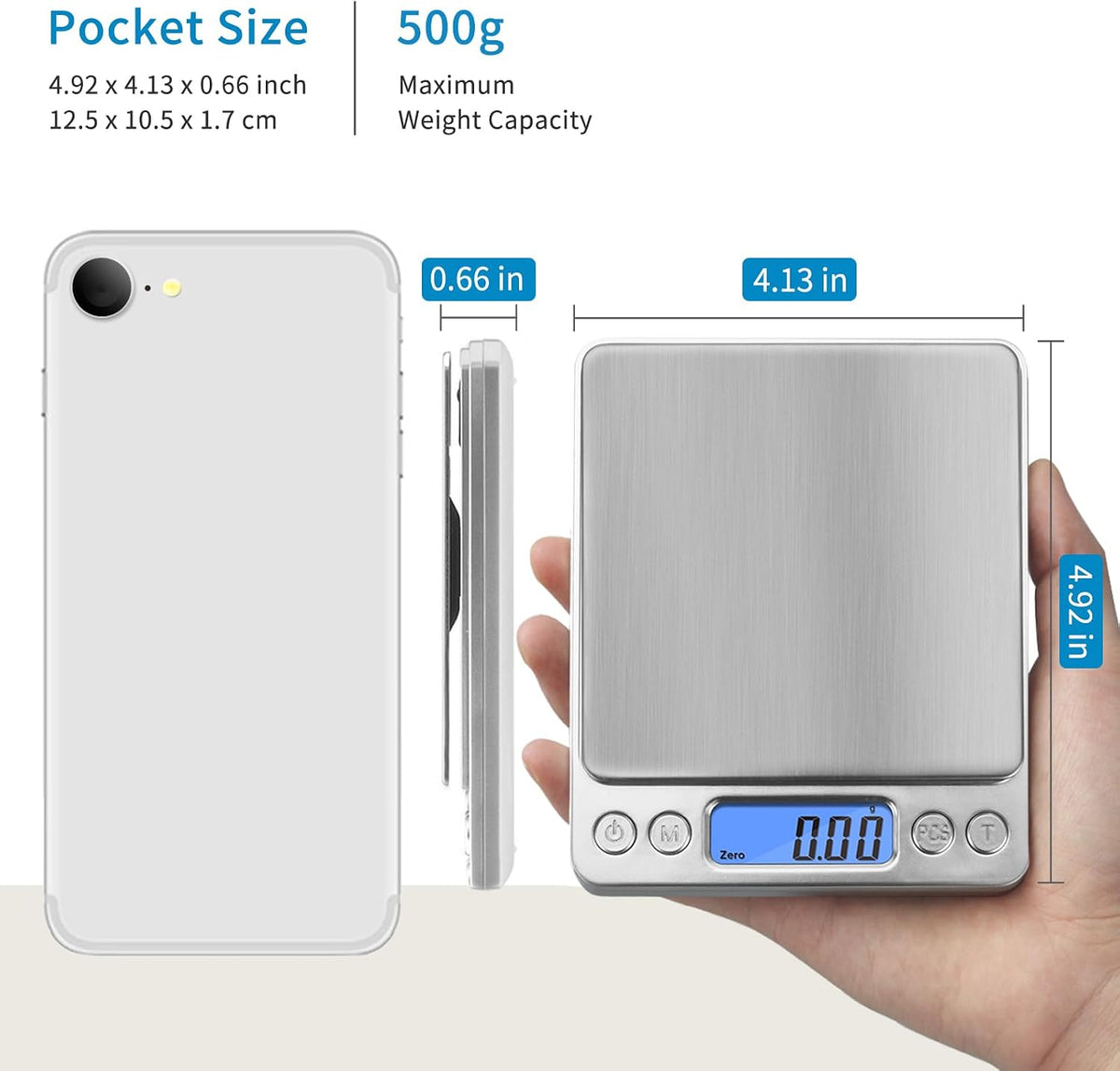 Digital Gram Scale 500g 0.01g Food Scale Kitchen High Precision