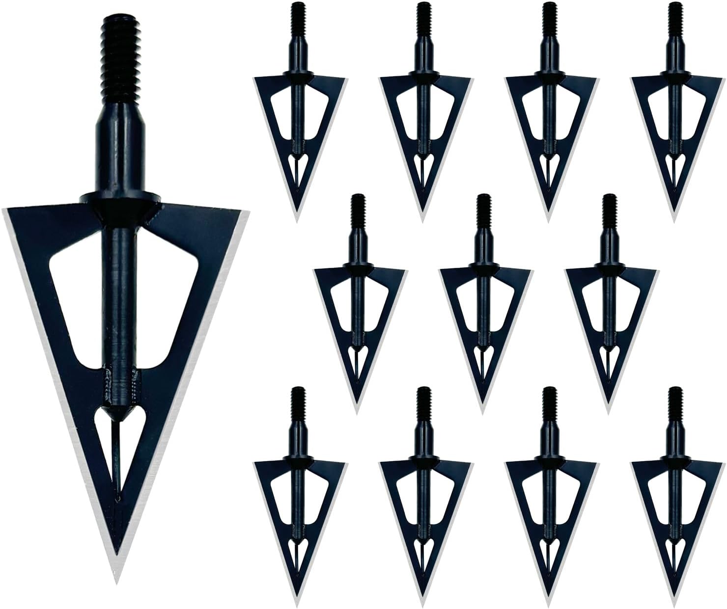 Hunting Broadheads 12PK 100 Grain 3 Blades Screw-in Arrow Tips, Compatible with Compound Bow, Recurve Bow & Crossbow