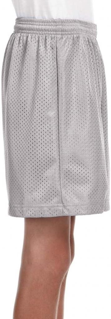 Youth 6" Lined Tricot Mesh Shorts>L Silver NB5301