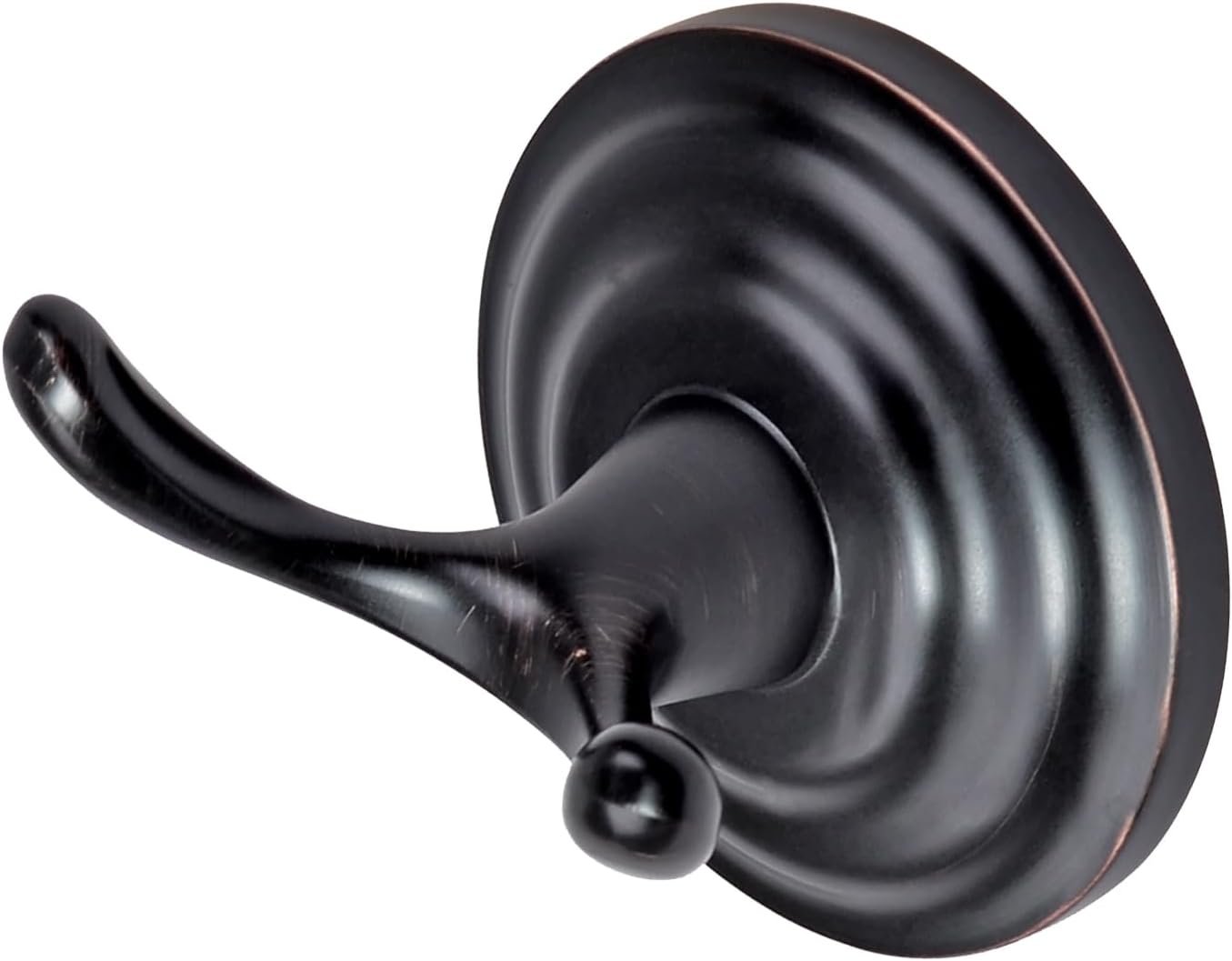 Zinc Traditional Round Bathroom Towel and Robe Hook, Oil Rubbed Bronze, Easy Installation | Traditional