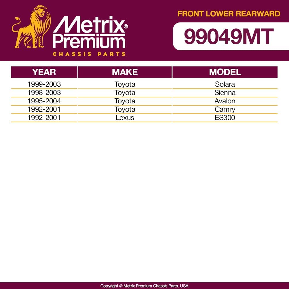 Metrix Premium Chassis Parts Control Arm Bushing Kit Fits Toyota Solara
