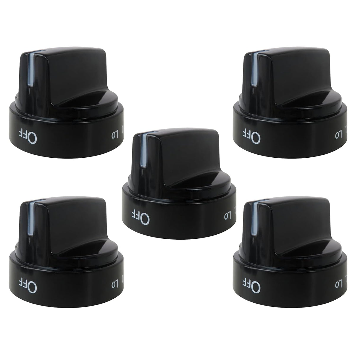 WB03X24759 Stove Knobs Replacement for GE Parts JGB720DEJ1BB JGB700DEJ5BB JGB700DEJ3BB Cooktop Range Oven Black Plastic Surface Burner Control 5 Pcs