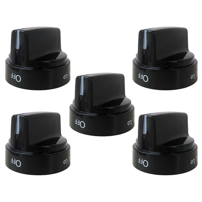 WB03X24759 Stove Knobs Replacement for GE Parts JGB720DEJ1BB JGB700DEJ5BB JGB700DEJ3BB Cooktop Range Oven Black Plastic Surface Burner Control 5 Pcs