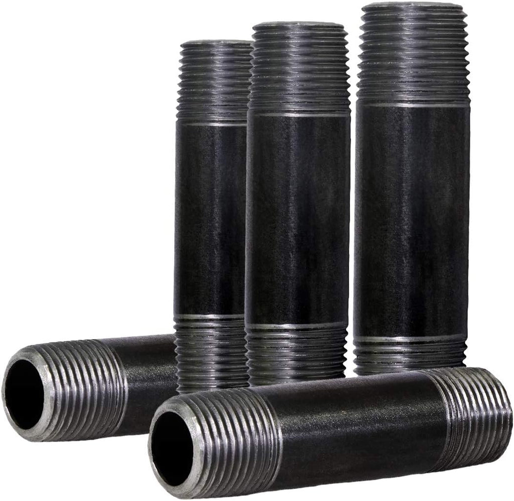 SUPPLY GIANT OQCM3840-5 Nipple pipe, 3/8 in. x 4 in, Black, 5 Pack