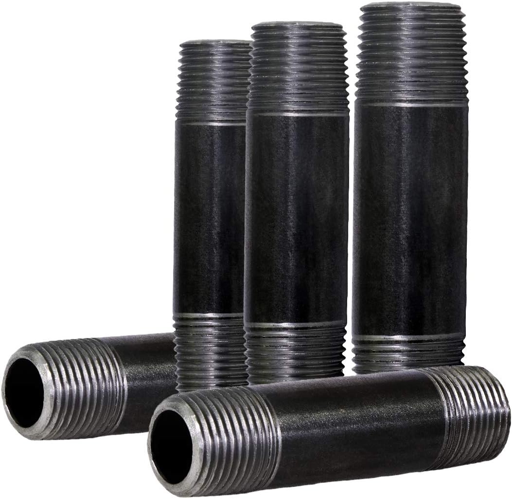 SUPPLY GIANT OQCM3840-5 Nipple pipe, 3/8 in. x 4 in, Black, 5 Pack